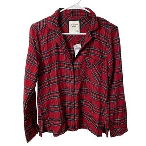 Abercrombie & Fitch Sleepwear Flannel Button Down Top, Size Small, NWT
